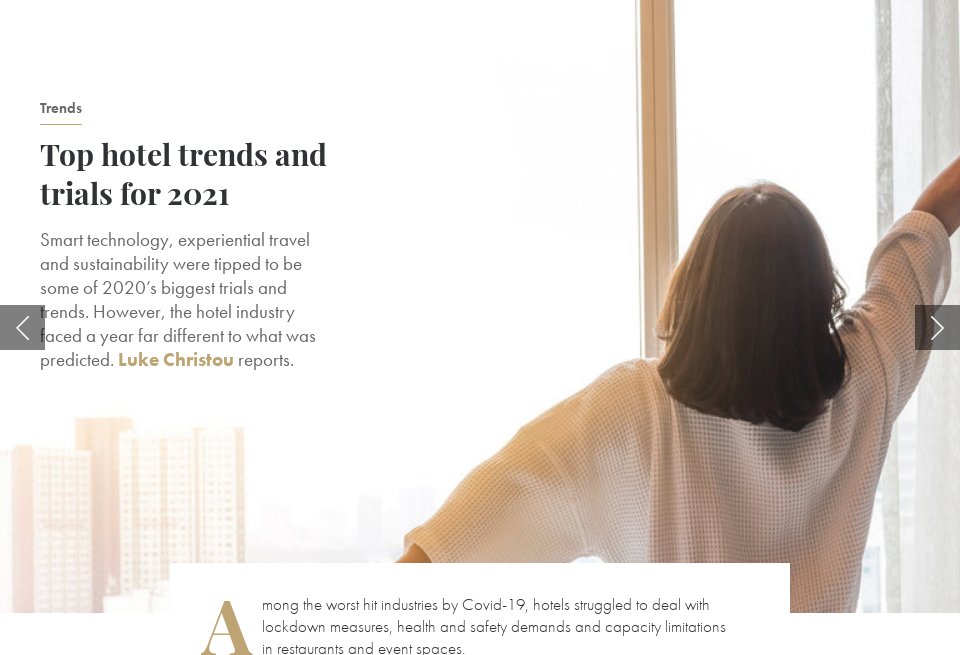 Top hotel trends and trials for 2021 The New Hotelier Issue 5 March 2021
